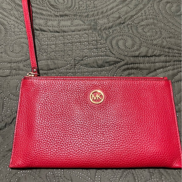 Michael Kors Vibrant Red Wristlet Clutch - Picture 1 of 1